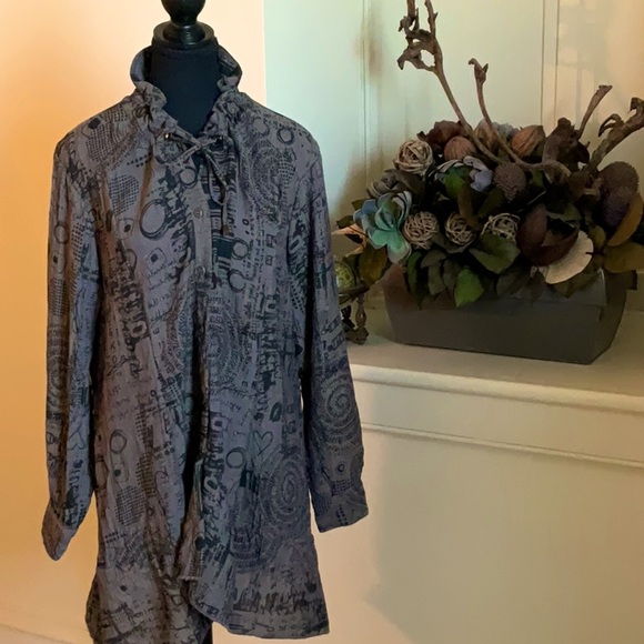 J’Idee Lagenlook Loose Fit Shirt made in France boho artsy - Picture 1 of 4